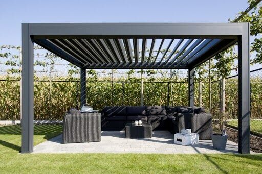 Bioklimatik pergola alüminyum konstrüksiyon ve tavan montajı