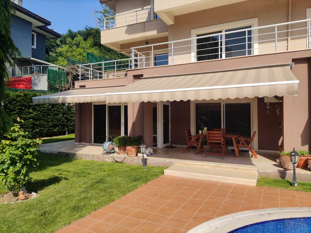 mafsallı tente villa bahçe montajı